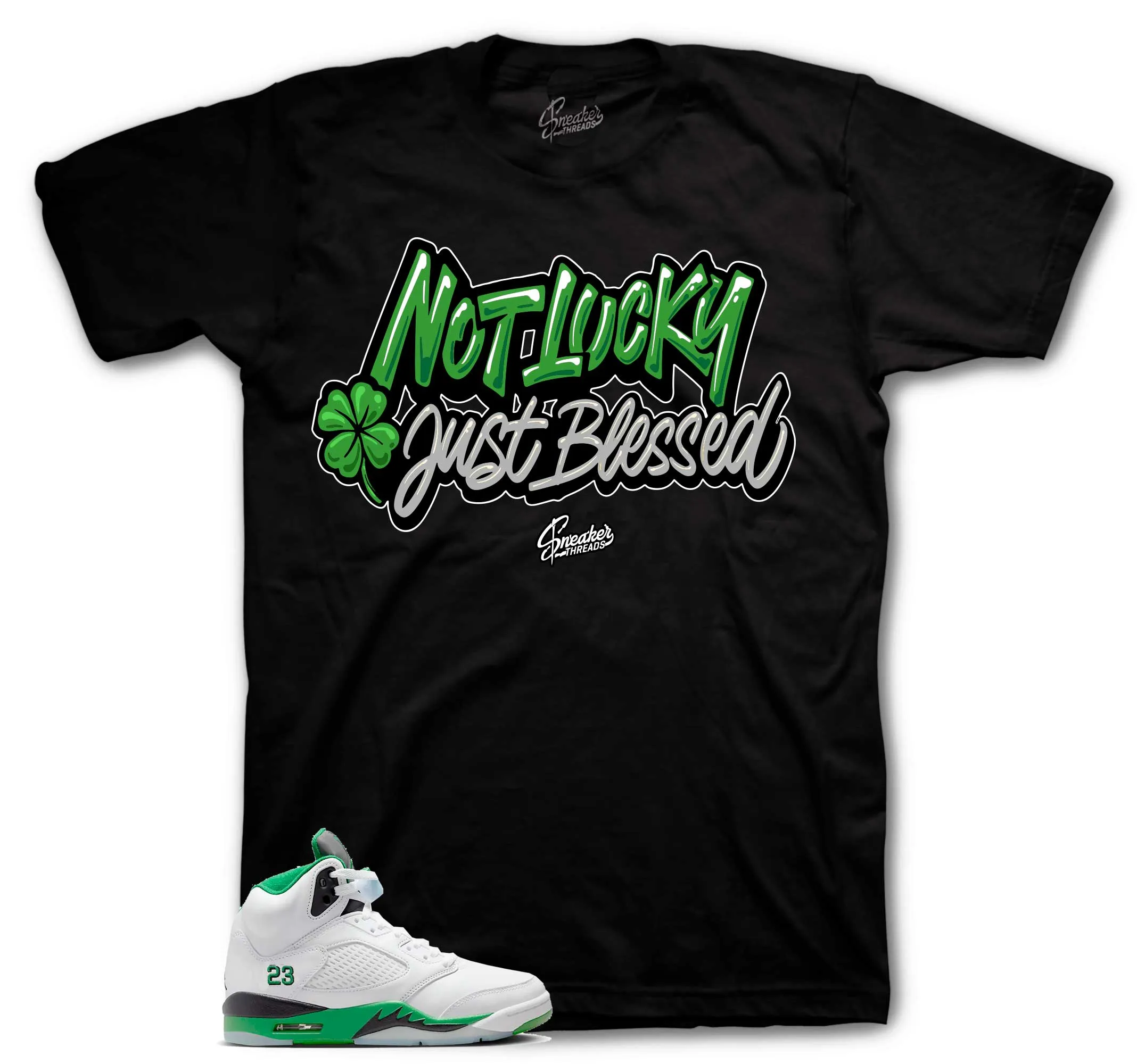 Retro 5 Lucky Green Just Blessed Shirt