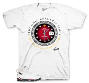 Retro 7 Cardinal Shirt - Rolie Time - White