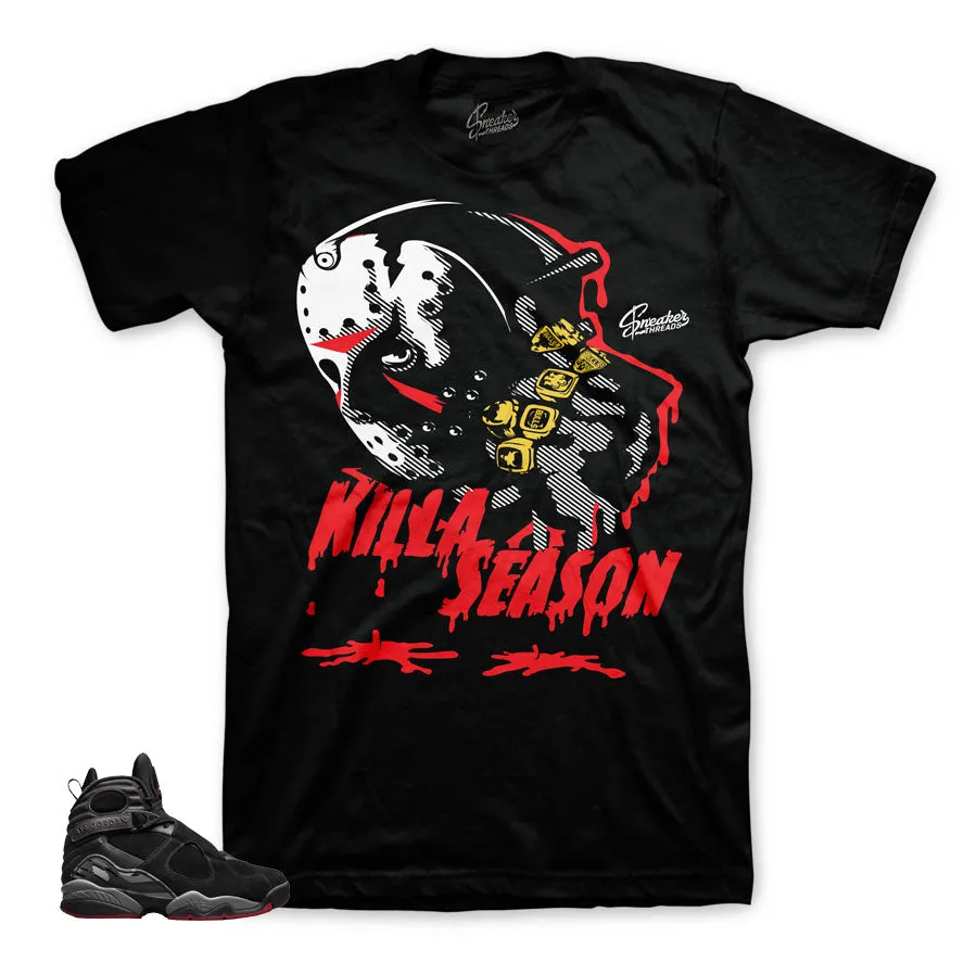 Retro 8 Cement Shirt - Killa Season - Black