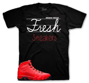 Retro 9 Chile Red Shirt - Fresh Sneakers - Black