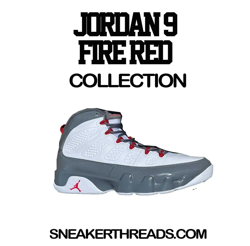 Retro 9 Fire Red Shirt - Money Mike - White