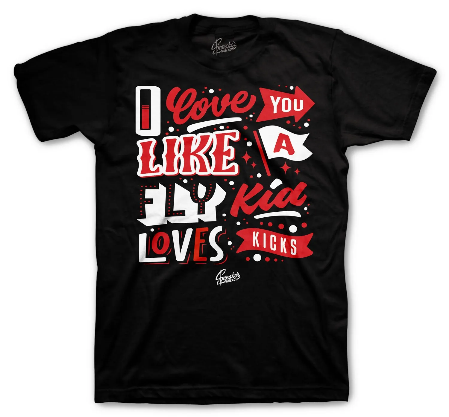 Retro 9 Gym Red Shirt - Love Kicks - Black