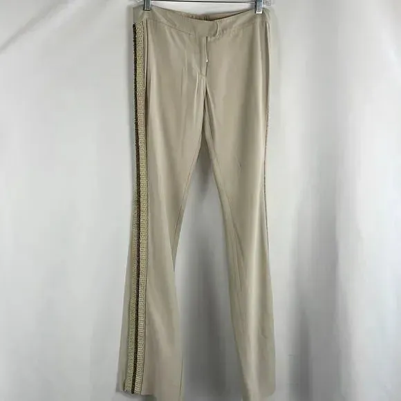 Stella Mccartney Cream with Beaded Sides Slacks