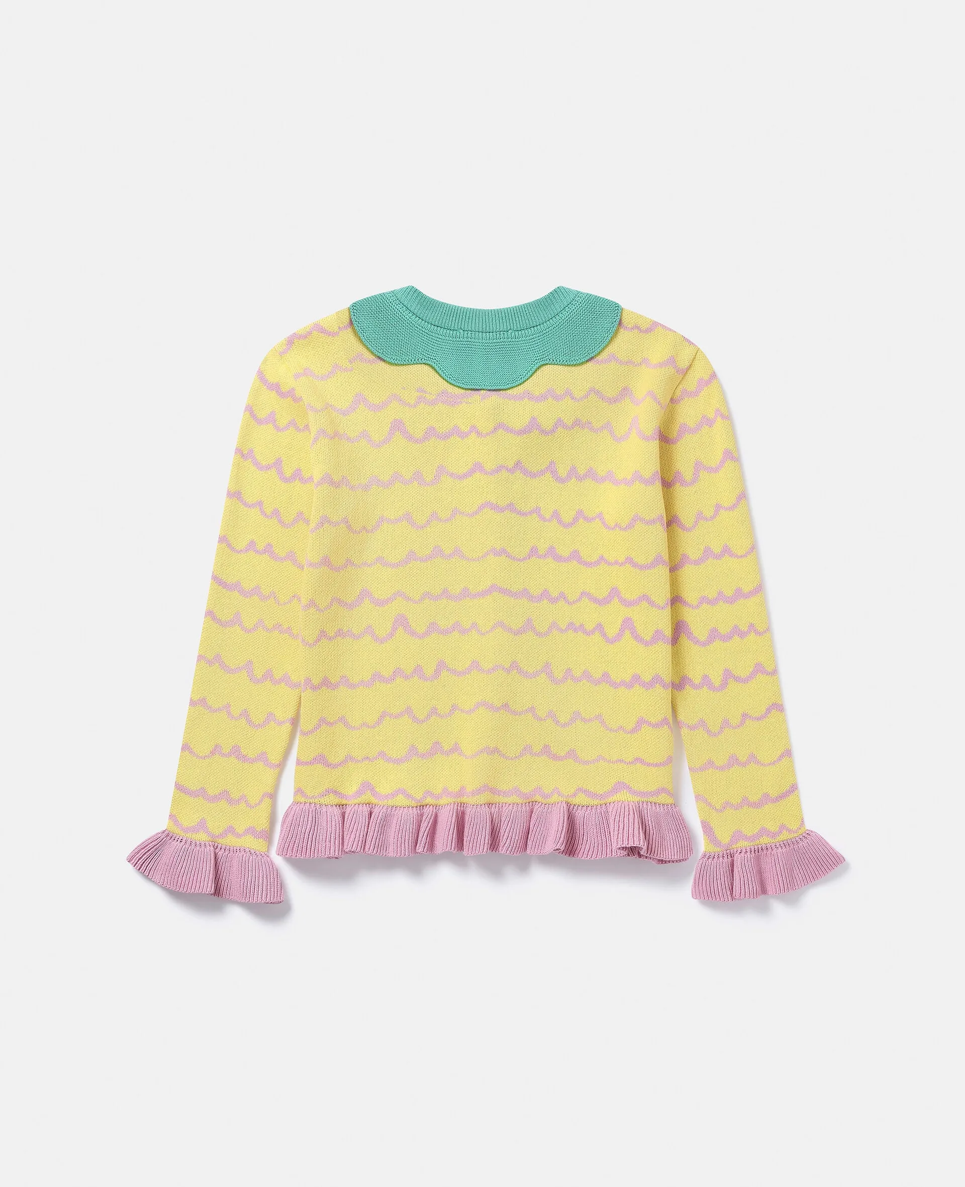 STELLA MCCARTNEY KIDS Organic Cotton Pineapple Cardigan with Contrast Stitching