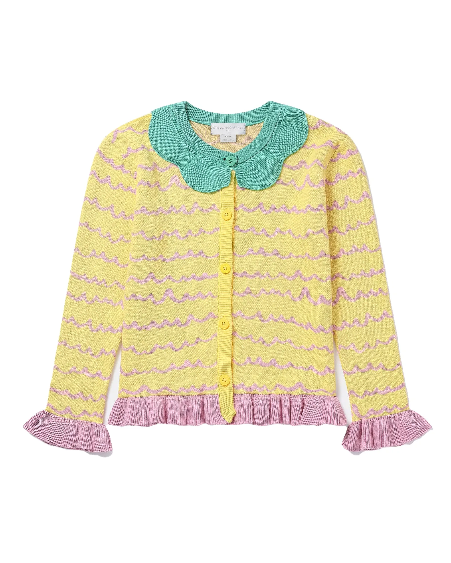 STELLA MCCARTNEY KIDS Organic Cotton Pineapple Cardigan with Contrast Stitching