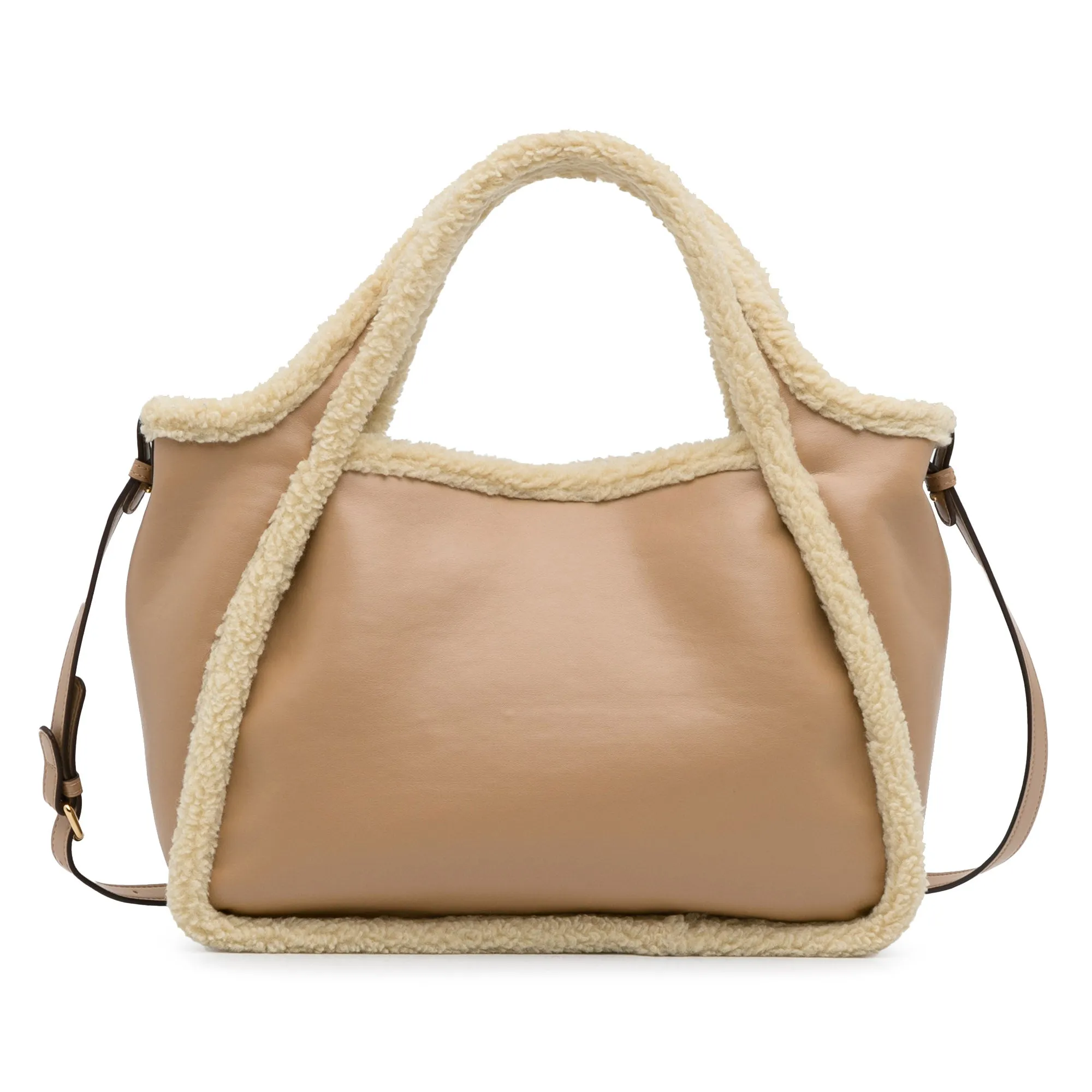 Stella McCartney Stella Logo Beige Shearling Trimmed