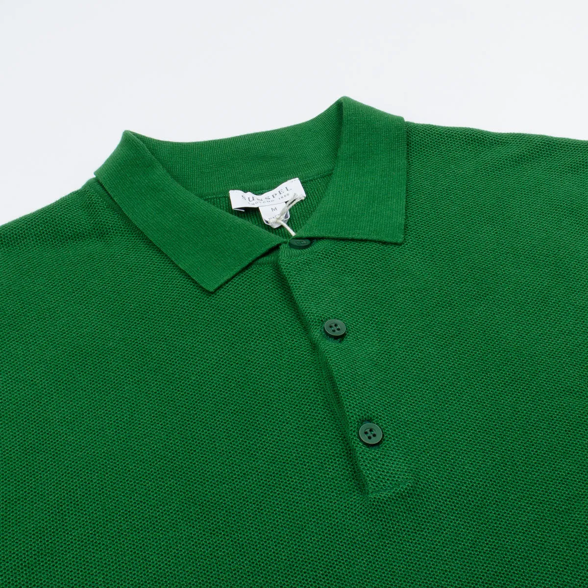 Sunspel - Fine Texture Polo - Basil