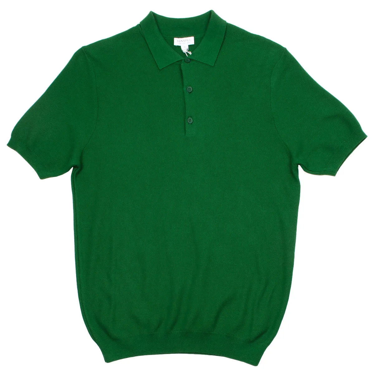 Sunspel - Fine Texture Polo - Basil