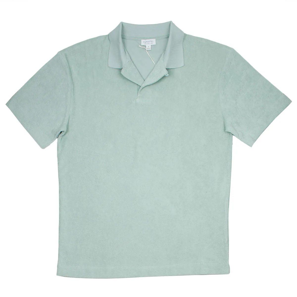 Sunspel - Short Sleeve Terry Polo - Dusky Green