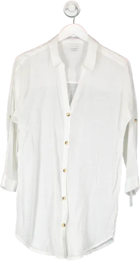 Topshop White Textured Shirt UK XS