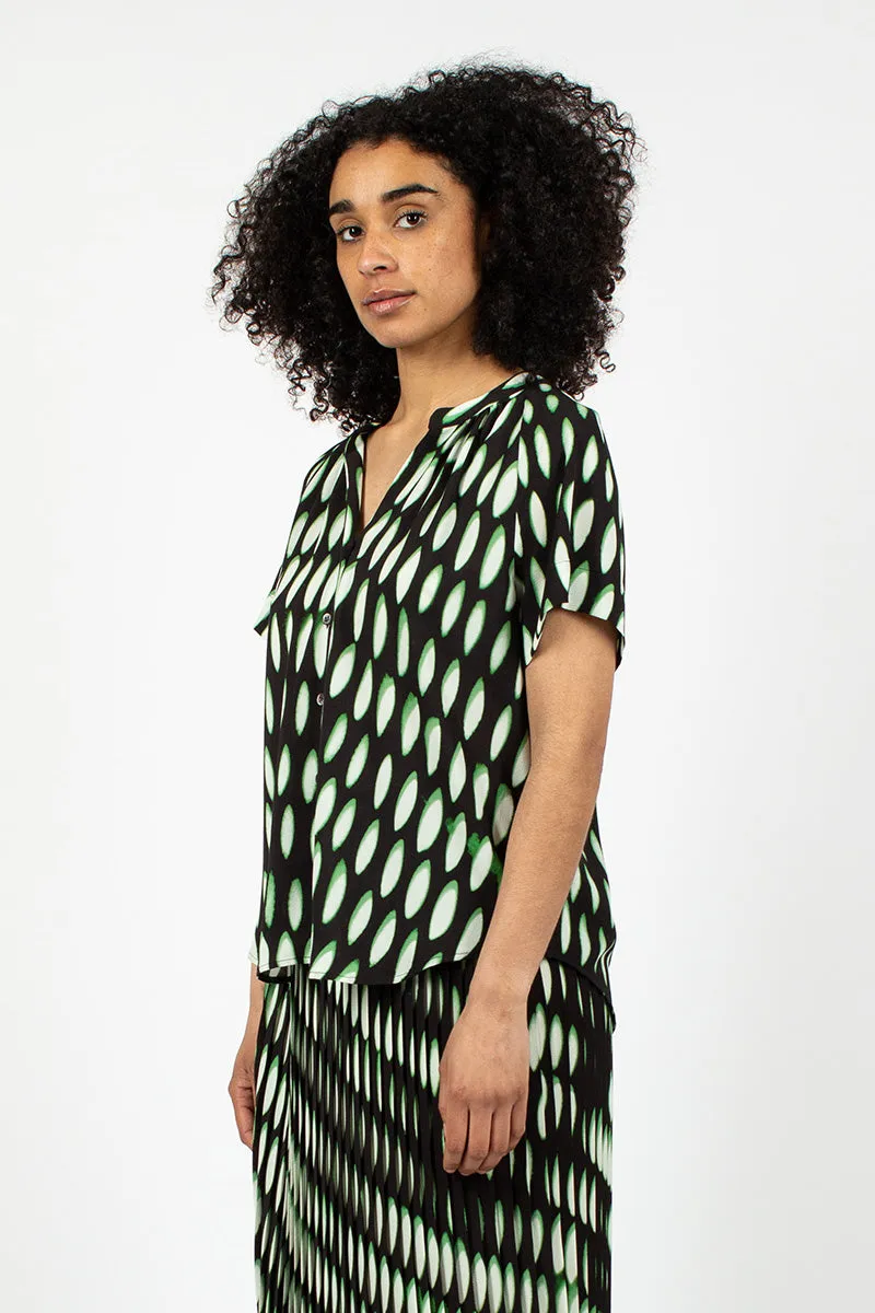 V-Neck Shirt Black/Green