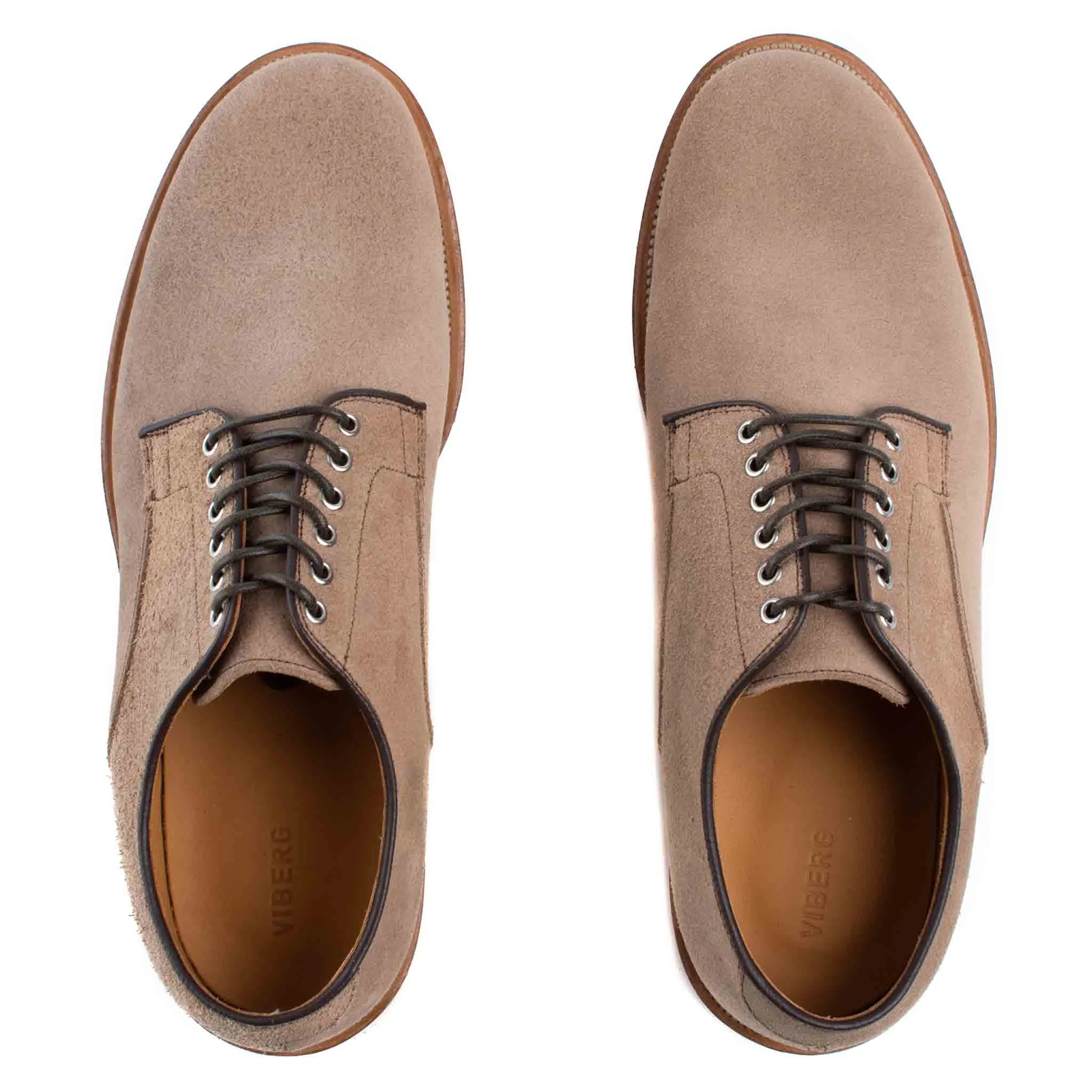 Viberg Natural Chromexcel Roughout Derby Shoe