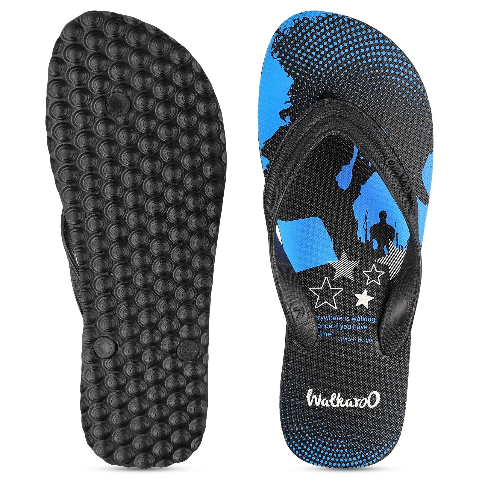 Walkaroo Gents Flip Flop Thong  - HG163 Black Black