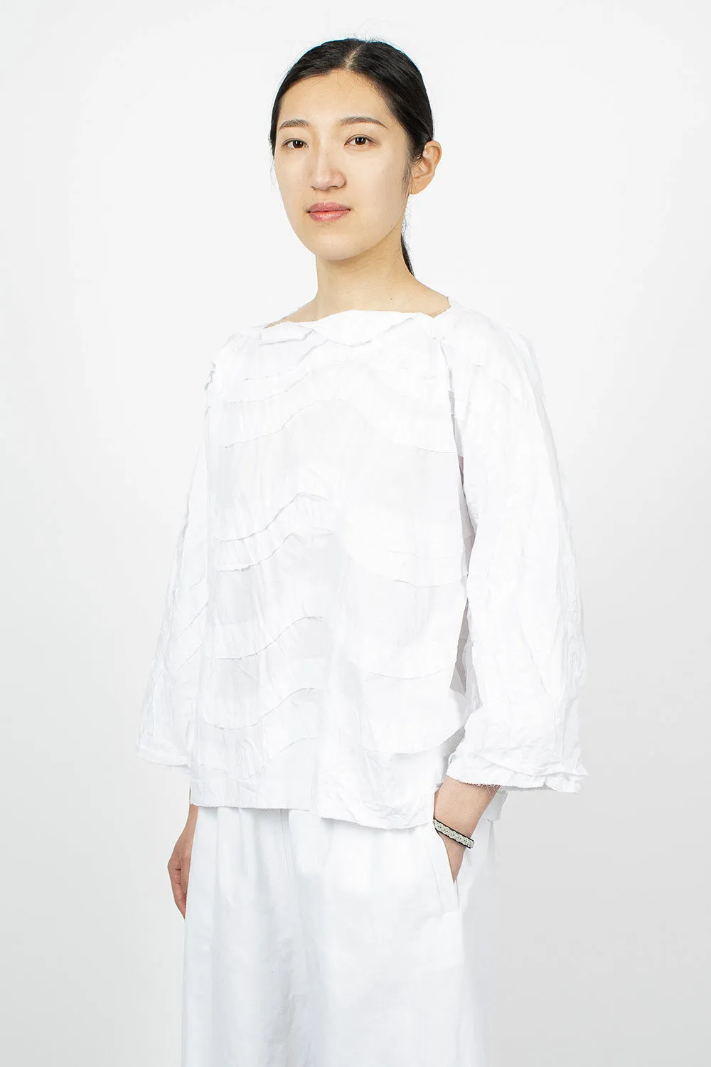 Wave Raw Cut Top White